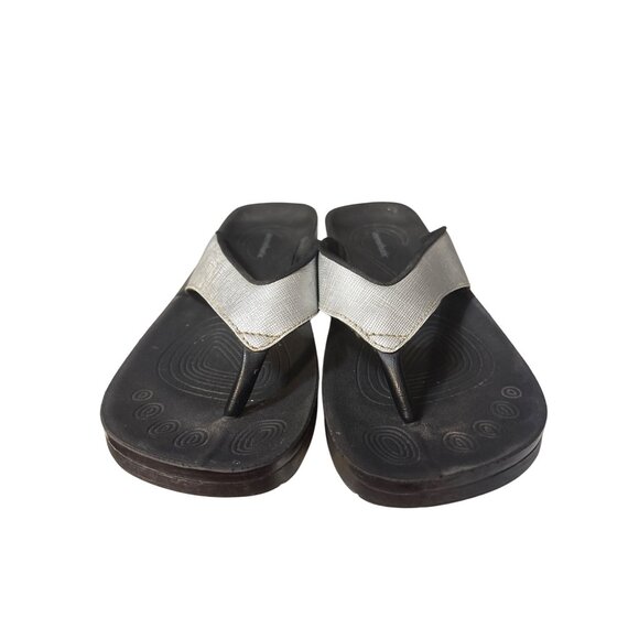 Aerothotic Black & Silver Orthotic Wedge Sandals Size 10 Thailand - Picture 2 of 8